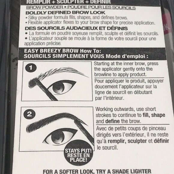 Lot of 3 CoverGirl Easy Breezy Brow Fill+Shape+Define “800 BLACK” Powder Eyebrow - Picture 4 of 5